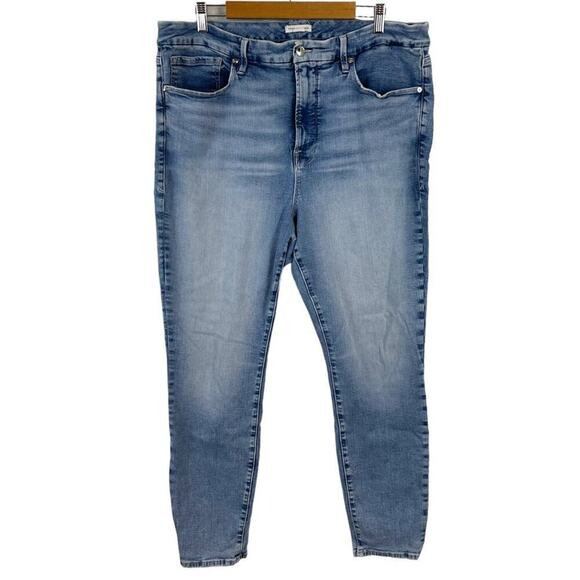 Good American Good Legs High Rise Skinny Stretch Jeans Indigo GL873T Size 20 - Picture 1 of 15